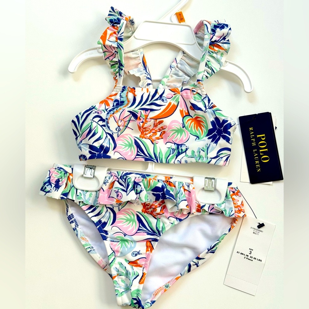 Polo by Ralph Lauren Kids' Tropical Print Bikini Size 3T (NWT)